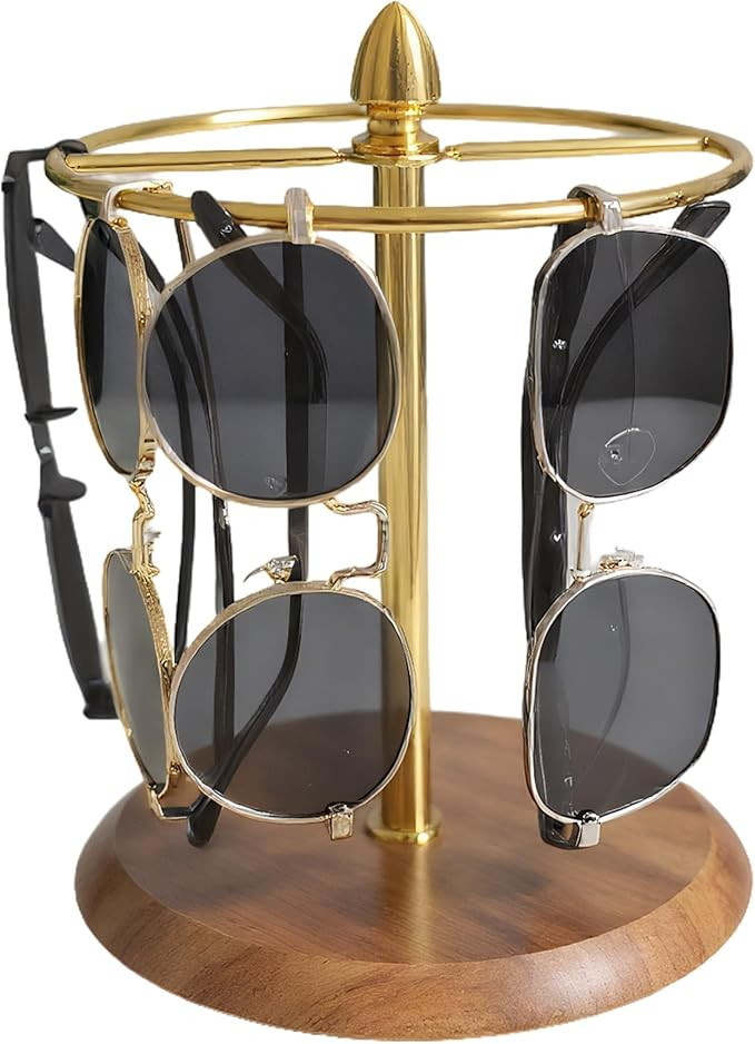 Glasses Stand for 12 Pairs, Sunglasses Organizer Rack, 2-in-1 Eyewear Display & Jewelry Tray Base... | Amazon (US)