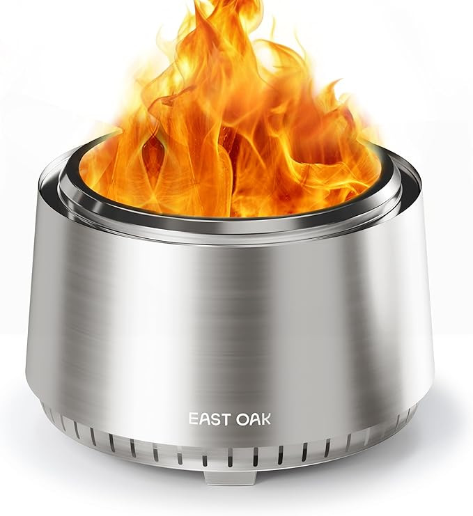 EAST OAK Fuoco Smokeless Fire Pit 21'' for Patio and Outdoor, Stainless Steel Firepit Wood Burnin... | Amazon (US)