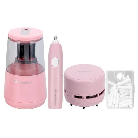tenwin tenwin Electric Pencil Sharpener Eraser Vacuum Cleaner Set Stationery Set Power Cord/Battery  | Walmart (US)