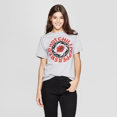 Women's Red Hot Chili Peppers Short Sleeve T-Shirt (Juniors') - Gray | Target