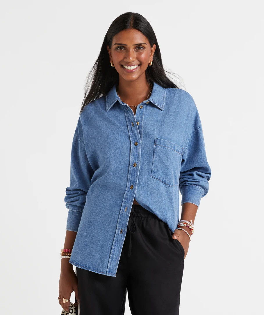 WREN OVERSIZED DENIM SHIRT | Sportsgirl