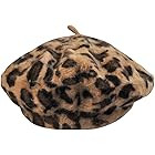Women French Style Vintage Leopard Print Wool Soft Winter Warm Beret Beanie Hat | Amazon (US)