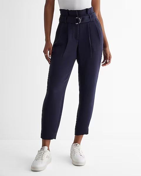 Stylist Super High Waisted Belted Paperbag Ankle Pant | Express
