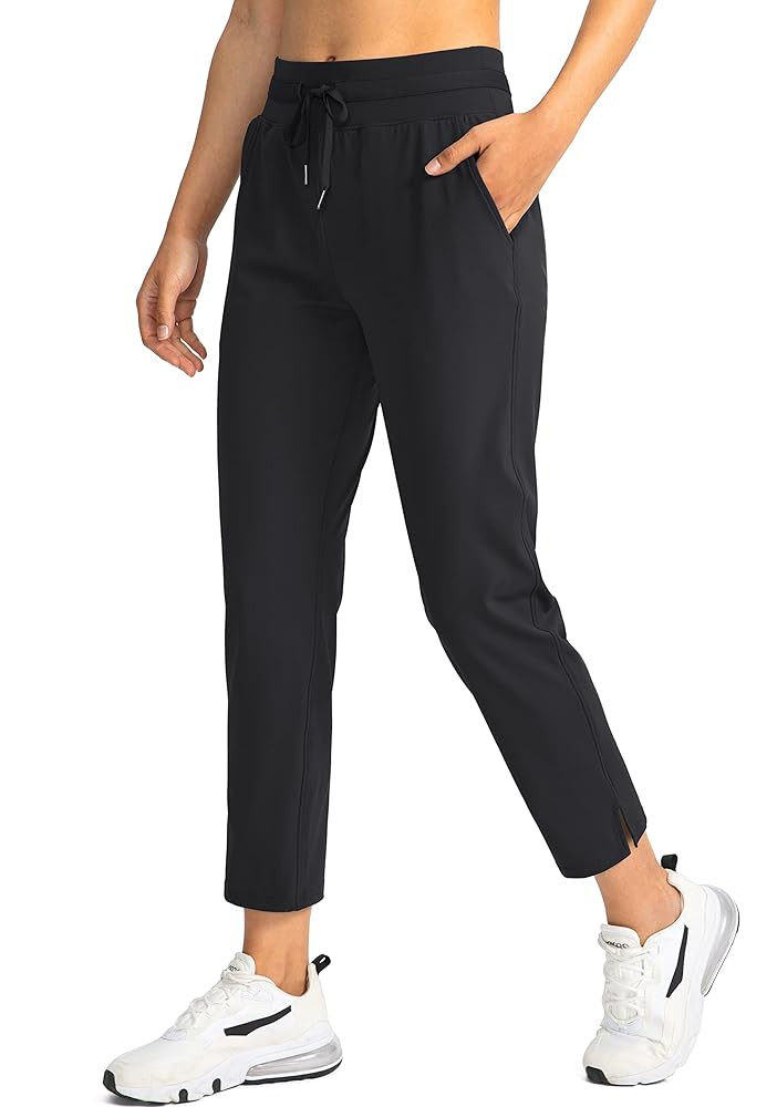 Soothfeel Women's Pants with 4 Pockets 7/8 Stretch High Waisted Sweatpants Travel Athletic Work G... | Amazon (US)