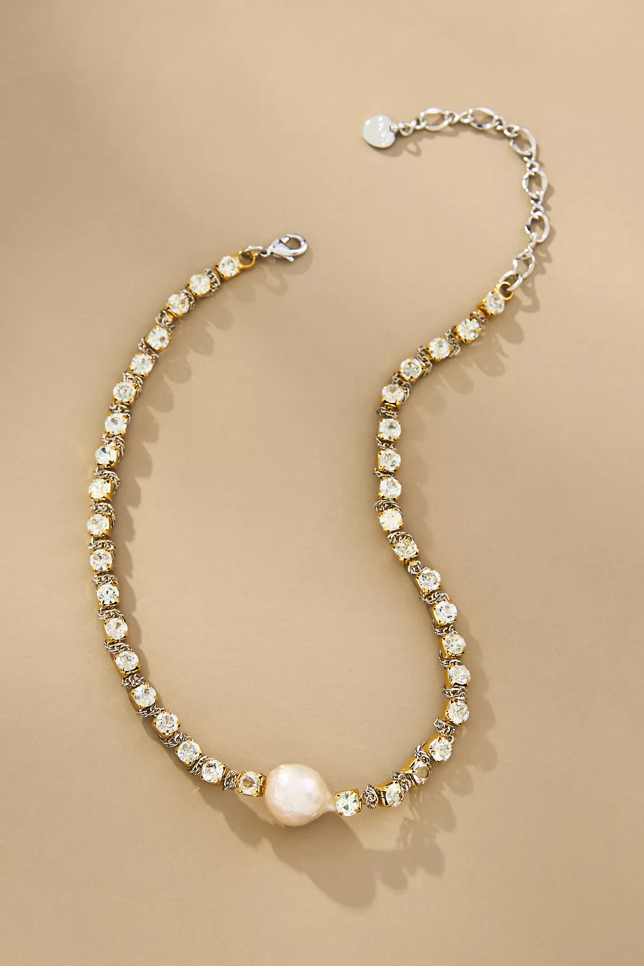 Pearl Crystal Chain Necklace | Anthropologie (US)