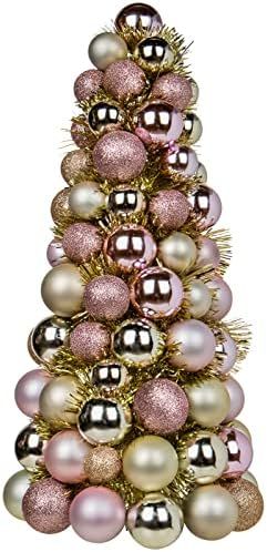 16" Mini Christmas Tree, Small Xmas Tree Decorations with 94 PCS Shatterproof Christmas Ornaments... | Amazon (US)