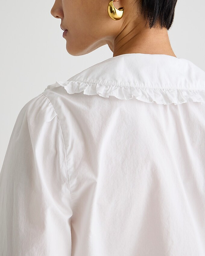 Ruffle-collar shirt in cotton poplin | J. Crew US