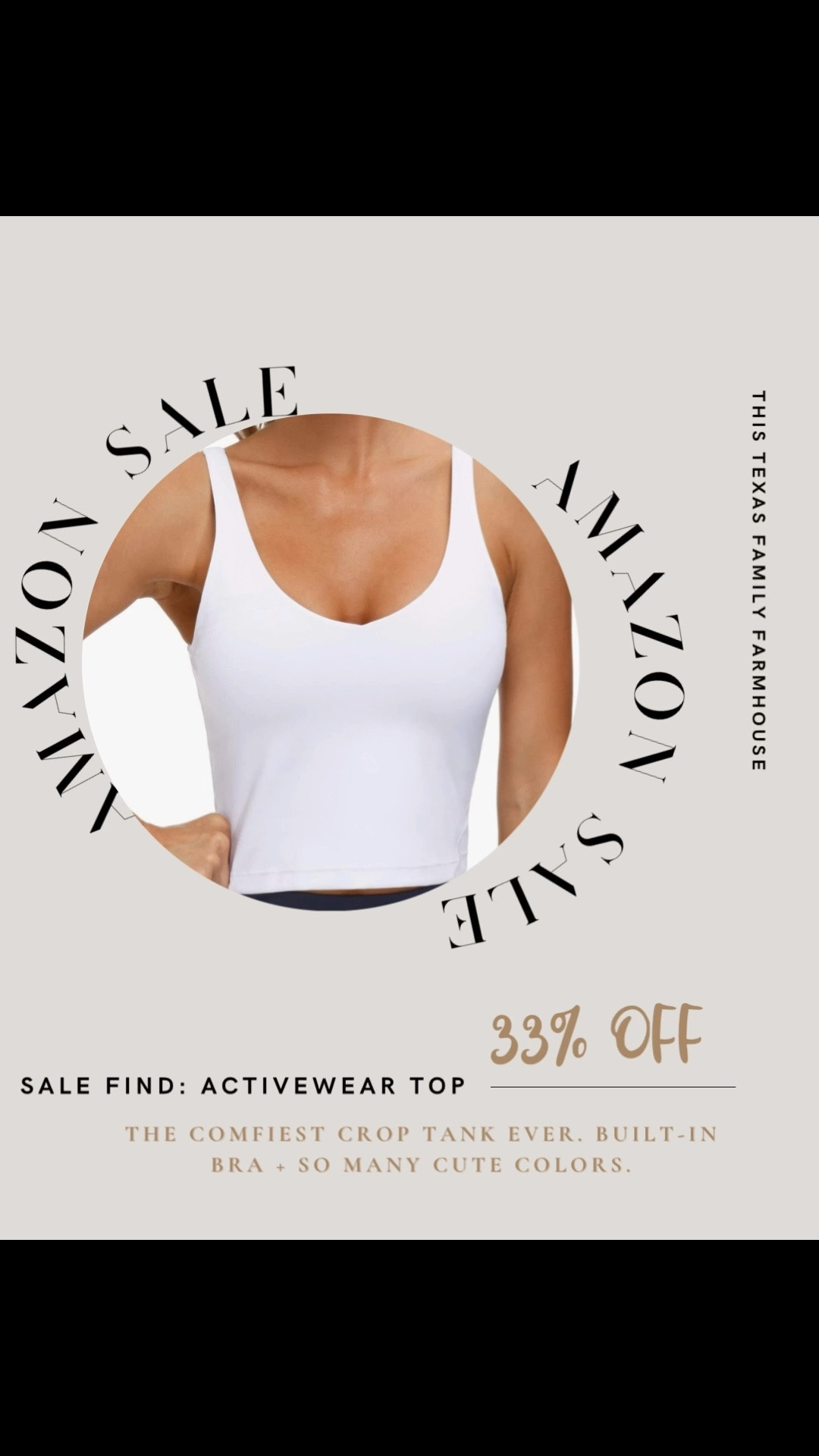 Black Friday deal alert!‼️ 
My favorite crop tank with a built-in bra is 33% off today 🙌 Comes in multiple colors and is crazy comfy.
Tap to shop before it sells out!

#AmazonFinds #BlackFridayDeals #LTKSale
 

#LTKSaleAlert #LTKfitnessgoals #LTKCyberWeek