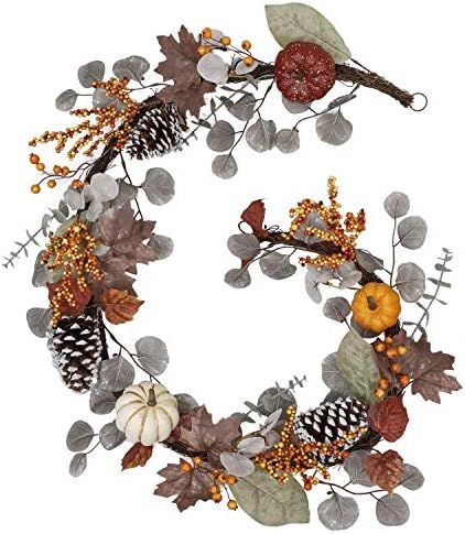 Valery Madelyn 6 Feet Fall Garland for Mantle, Hanging Vine Garlands with Pumpkins Maple Leaves P... | Amazon (US)