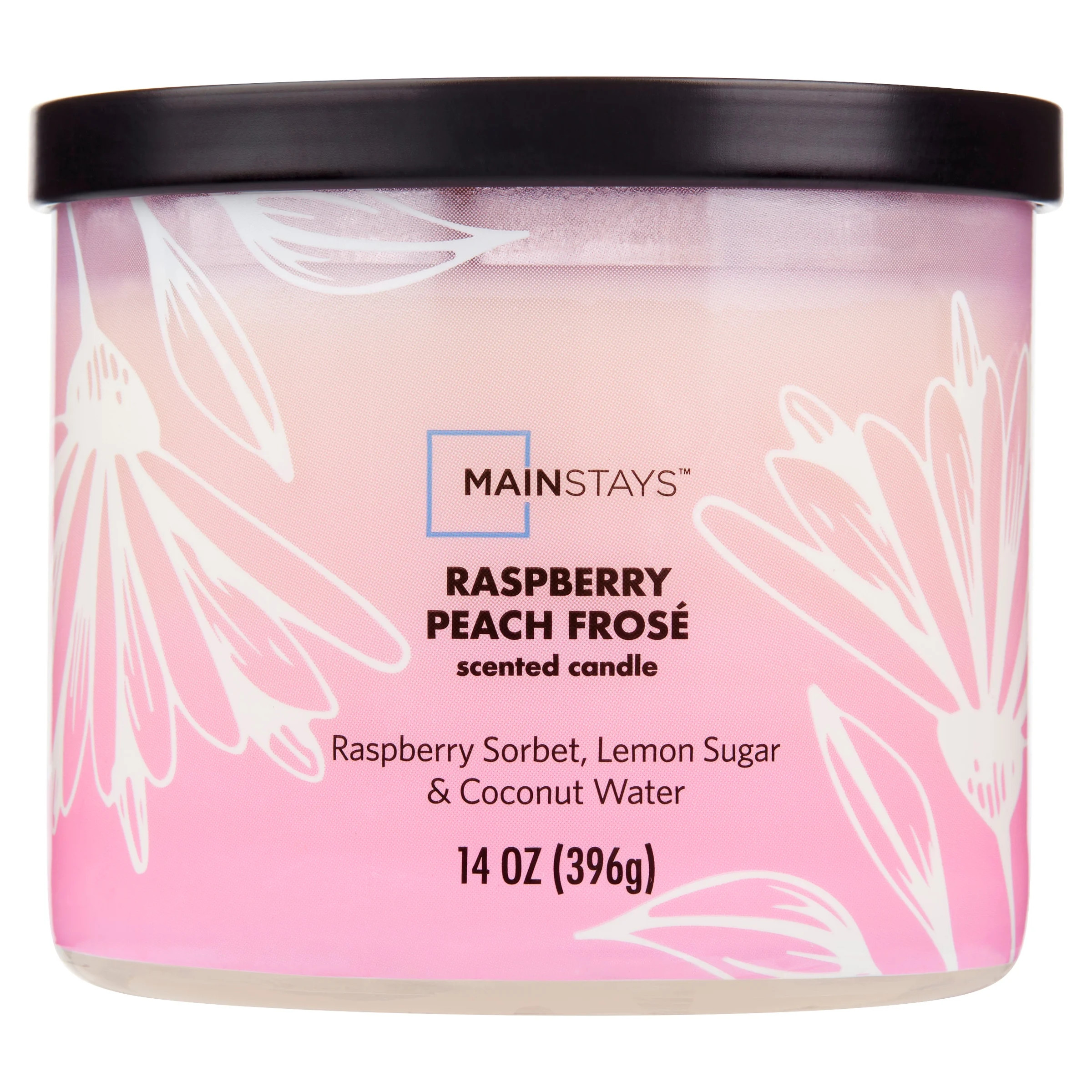 Mainstays 3-Wick Ombre Wrap Raspberry Peach Scented Candle, 14 oz | Walmart (US)