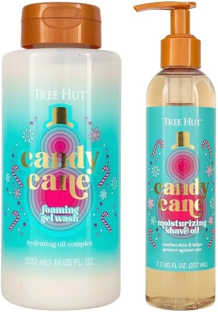 Tree Hut Candy Cane Foaming Gel Wash & Moisturizing Shave Oil, 7.7 fl oz. | Amazon (US)