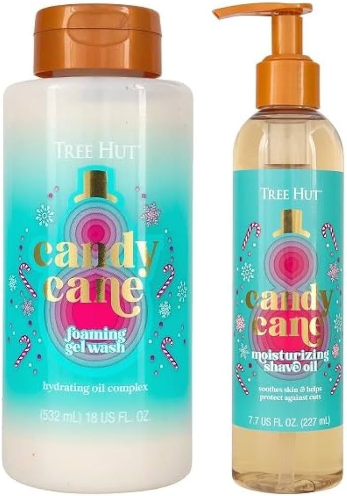 Tree Hut Candy Cane Foaming Gel Wash & Moisturizing Shave Oil, 7.7 fl oz. | Amazon (US)