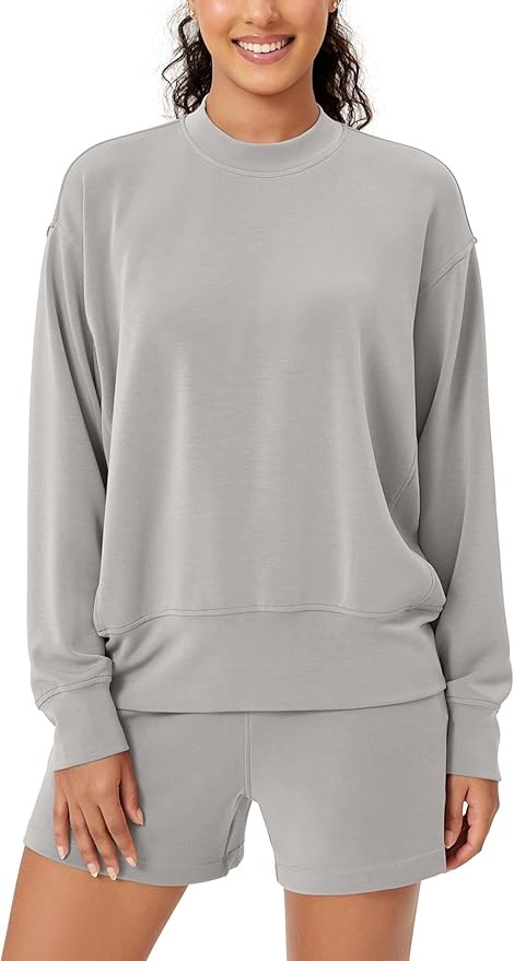 ODODOS Modal Soft Long Sleeve Oversized Sweatshirts for Women Crew Neck Pullover Tops | Amazon (US)