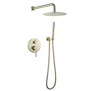 Aurora Decor Dimo Single-Handle 1-Spray Round Shower Faucet in Brushed Gold (Valve Included) SFHC... | The Home Depot