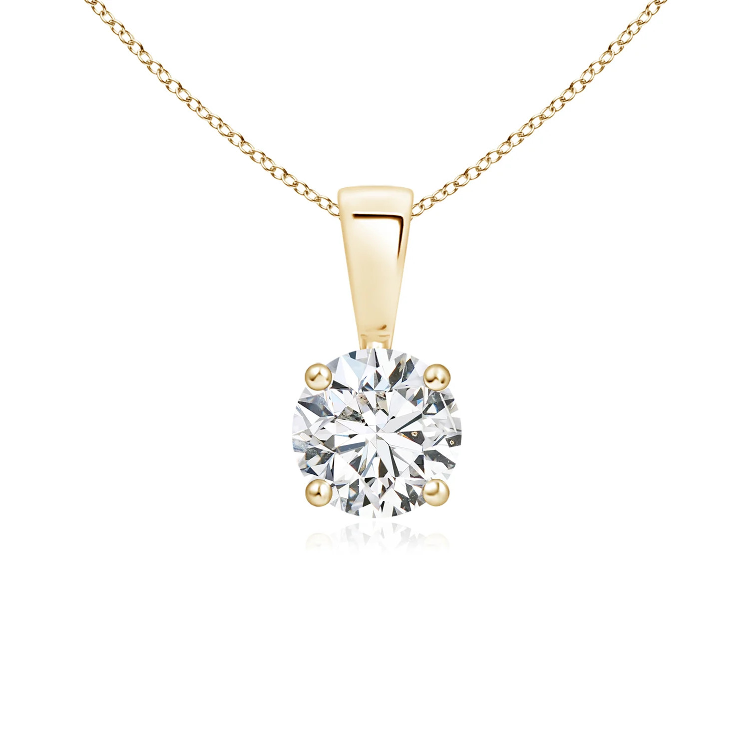 Classic Round Diamond Solitaire Pendant | Angara US