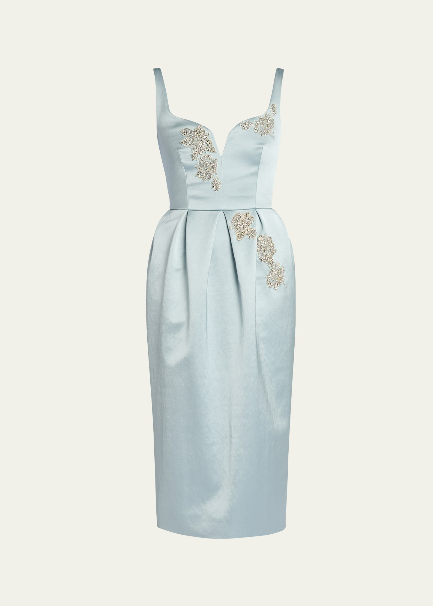 Erdem Sleeveless Crystal-Embroidered Midi Cocktail Dress | Bergdorf Goodman