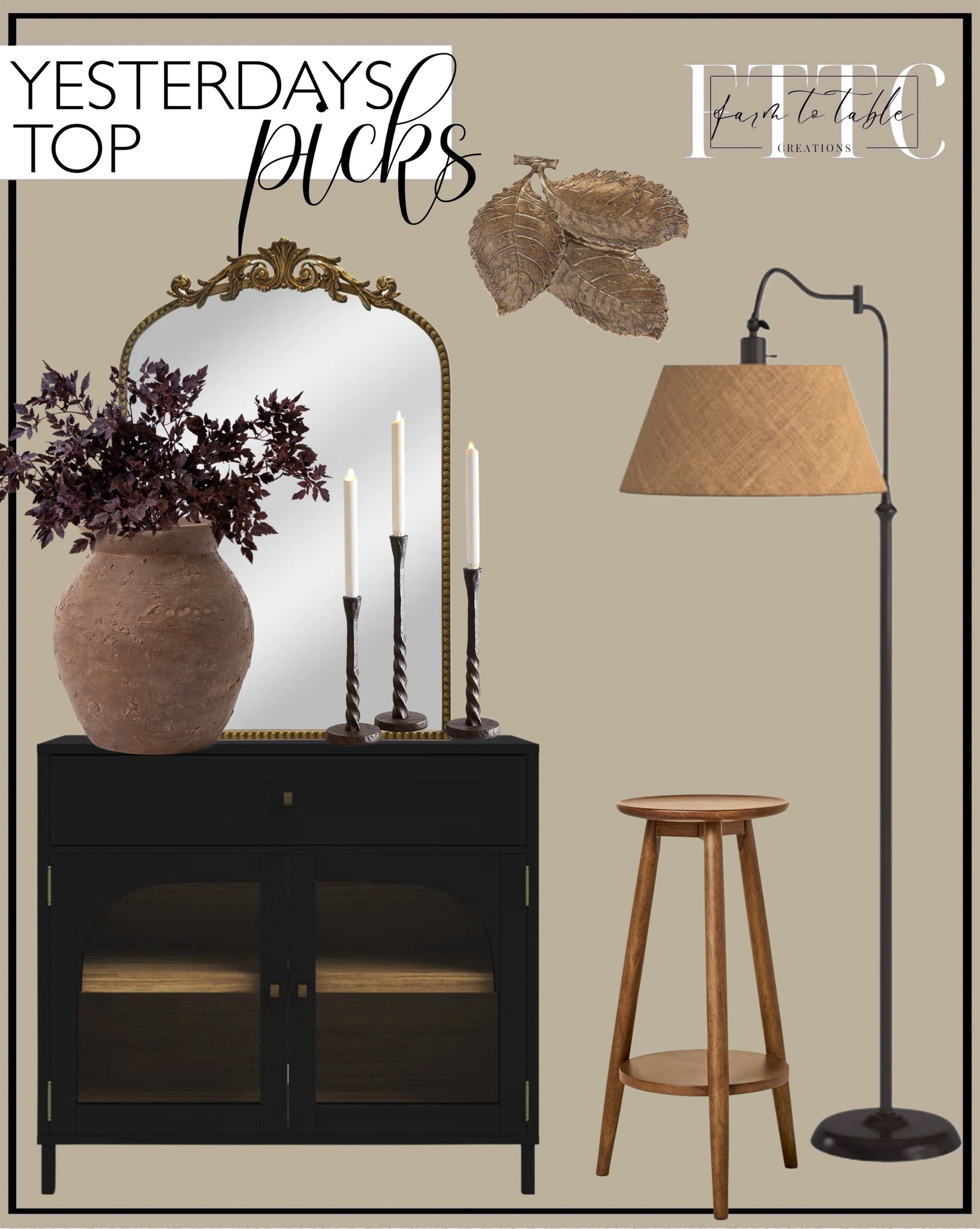 Yesterday’s Top Picks. Follow @farmtotablecreations on Instagram for more inspirational.

Vick Accent Cabinet. Theodora Swing Arm Floor Lamp. McGee & Co. Demetria Terracotta Vase. Afloral Cimicifuga Ramosa Stems. Better Homes & Gardens Filigree Mirror. Drink Table Hearth & Hand. Metal Jewelry Tray. Easton Forged Candleholders  

Fall Decor | Fall Stem Sale | Target Finds | Skinny Bench | Bedroom | Living Room | Breakfast Nook | Amazon Home | Target Sale | Loloi Rugs | Magnolia Home | console table | console table styling | faux stems | entryway space | home decor finds | neutral decor | entryway decor | cozy home | affordable decor |  home decor | home inspiration | spring stems | spring console | spring vignette | spring decor | spring decorations | console styling | entryway rug | cozy moody home | moody decor | neutral home



#LTKHome #LTKSaleAlert #LTKFindsUnder50