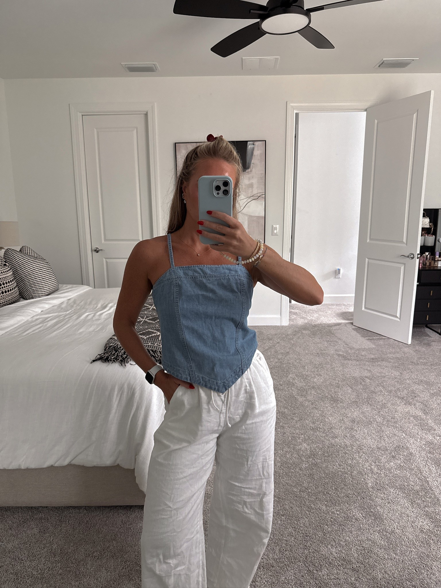 Linen pants paired with a chambray bandana top from @Target 

Small in both 

Americana summer, coastal summer, linen pants, chambray top, Target finds, New England summer, summer outfit, casual chic, patriotic vibes, affordable style, OOTD, summer wardrobe

#LTKSeasonal #LTKootd