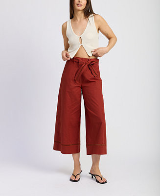 En Saison Women's Megumi Tie-Waist Mid-Rise Pants - Macy's | Macy's
