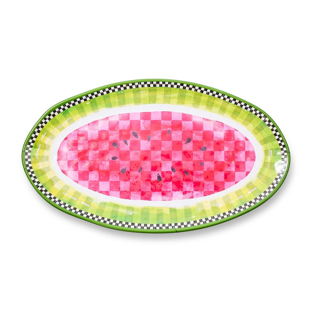 Watermelon Melamine Oval Platter | MacKenzie-Childs