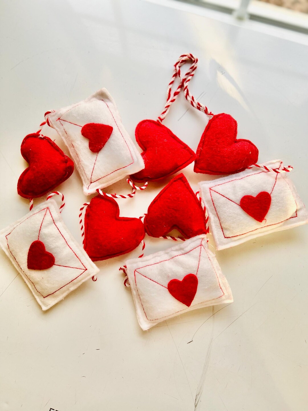 Heart Envelope Garland, Valentine's Day Garland, Heart Garland, Felt Garland, Sweetheart Garland,... | Etsy (US)