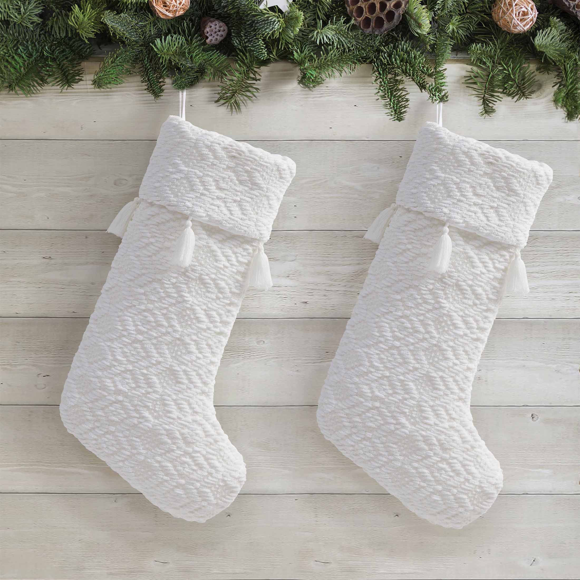 My Texas House Maxwell Ivory Diamond Christmas Stockings, 20" x 10" (2 Count) | Walmart (US)