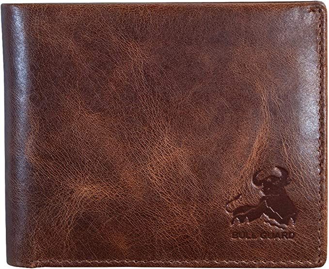 Mens RFID Blocking Bifold Wallet Soft Genuine Leather Brown Western | Amazon (US)