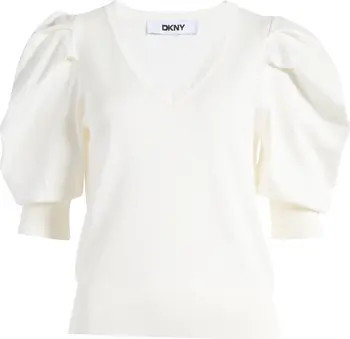 Puff Sleeve V-Neck Sweater | Nordstrom