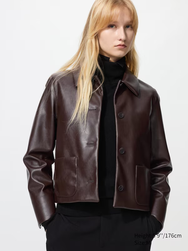 Coated Short Jacket | Faux Leather | UNIQLO (US)