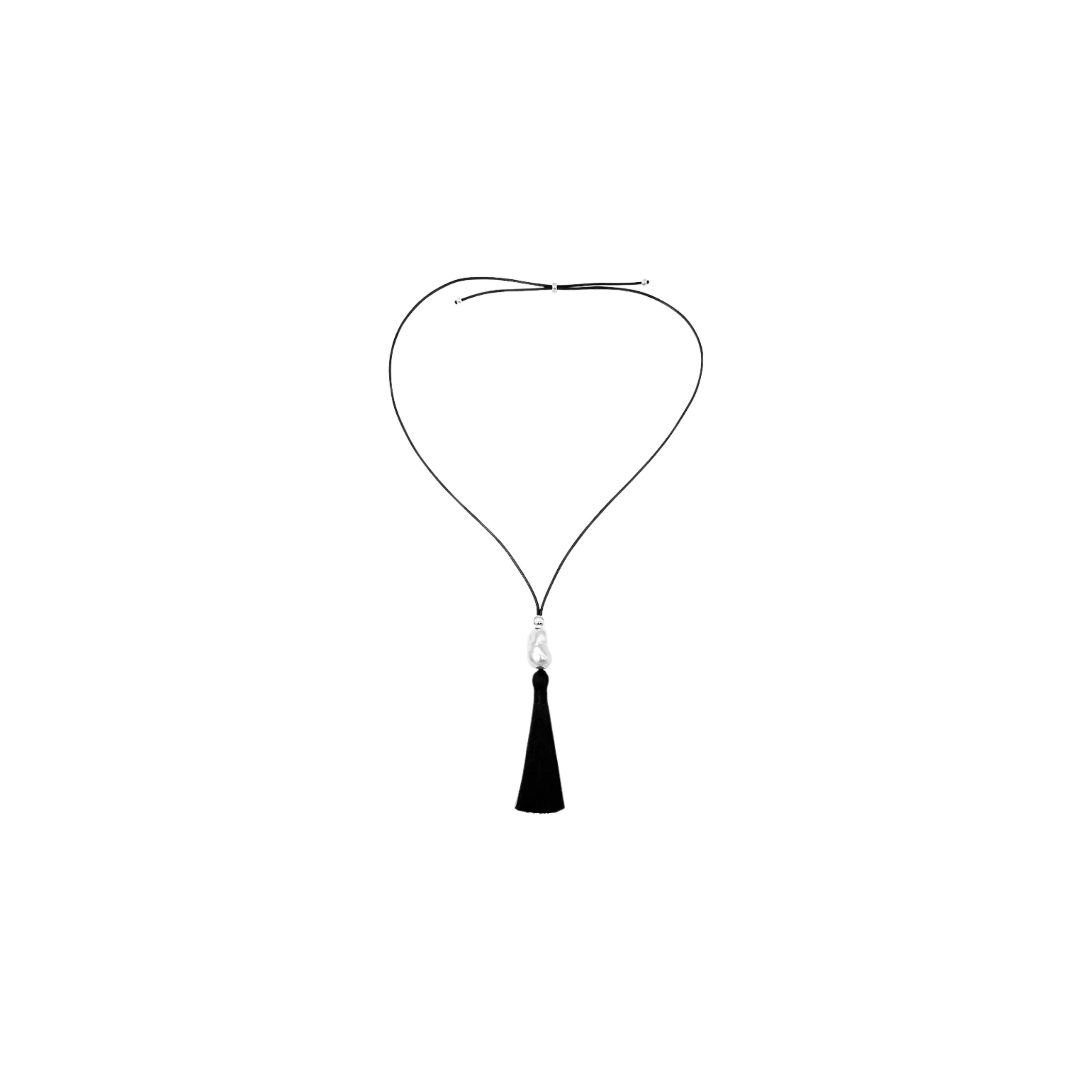 Riley Tassel Necklace | Black | Jaz Hand Made (Global)