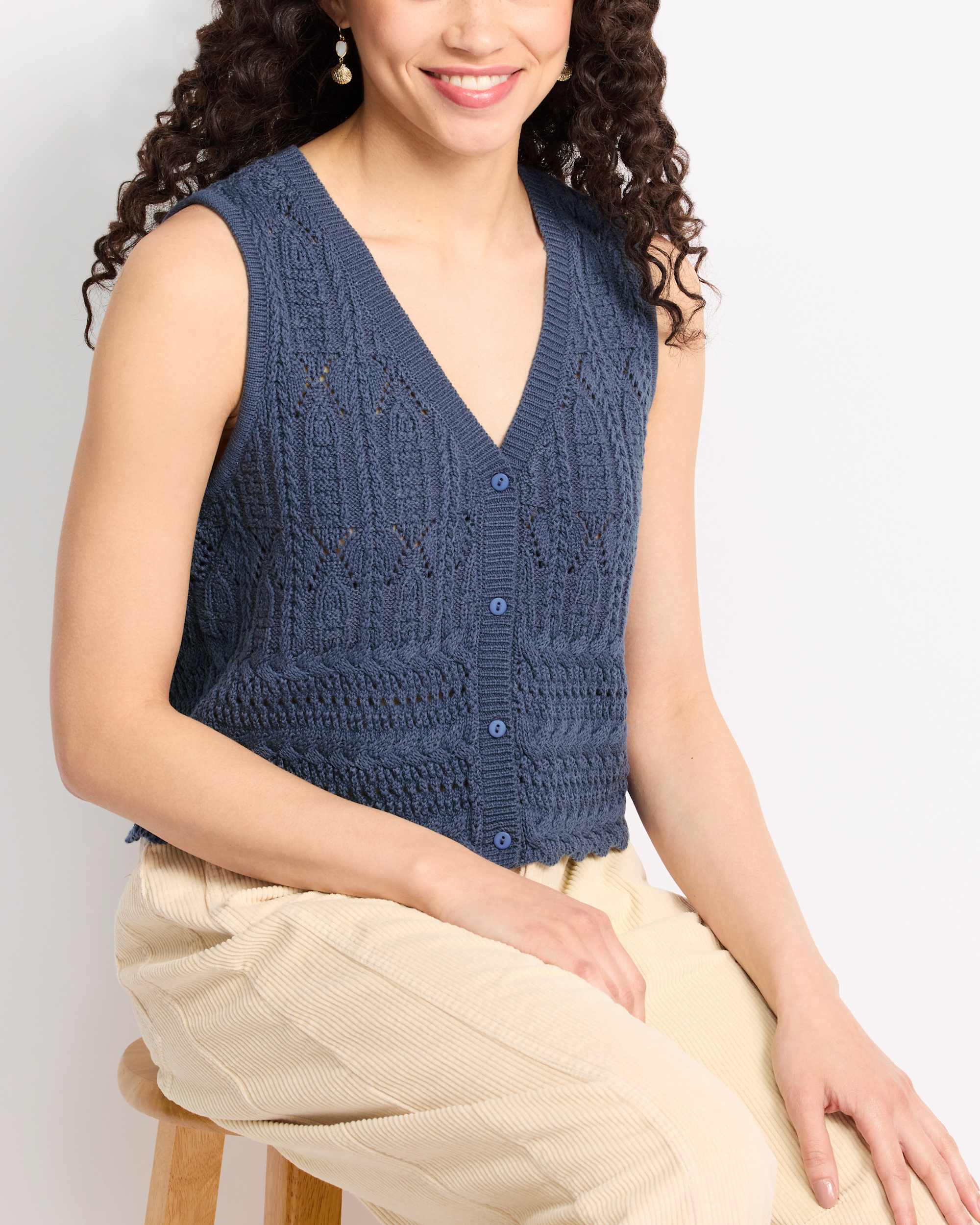 Amelie V-Neck Sleeveless Sweater | Stitch Fix