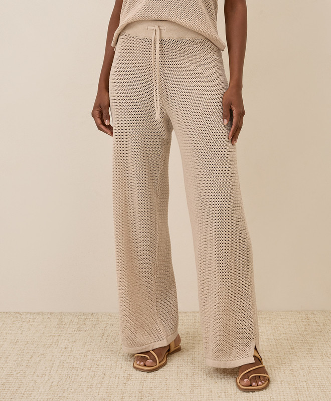 Women’s Beachside Linen Crochet Pant made with Organic Cotton | Pact | Pact Apparel