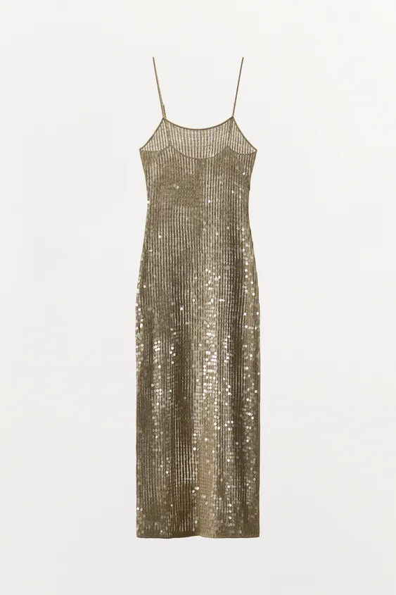 SEQUIN KNIT MIDI DRESS | Zara US