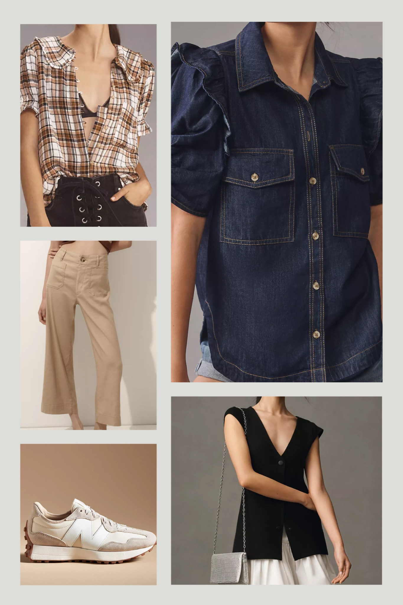 Shop new Anthropologie fashion finds. Their soft black vest paired with this ruffle plaid top is a best seller. I’ve boughten many pairs of these pants and the shoes are a fave. Ruffles are trending so this Jean colored shirt hits the mark #fashiontrends #anthrostyle 

#LTKSeasonal #LTKShoeCrush #LTKBacktoSchool