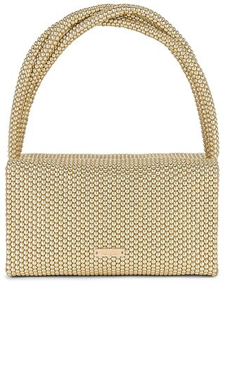 Sienna Mini Top Handle Bag in Shiny Brass | Revolve Clothing (Global)