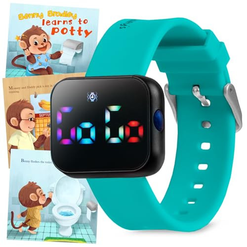 Potty Training Watch for Kids V2 – A Water Resistant Potty Reminder Device for Boys & Girls to Train Your Toddler with Fun/Musical & Vibration Interval Reminder with Potty Training eBook (Turquoise) | Amazon (US)