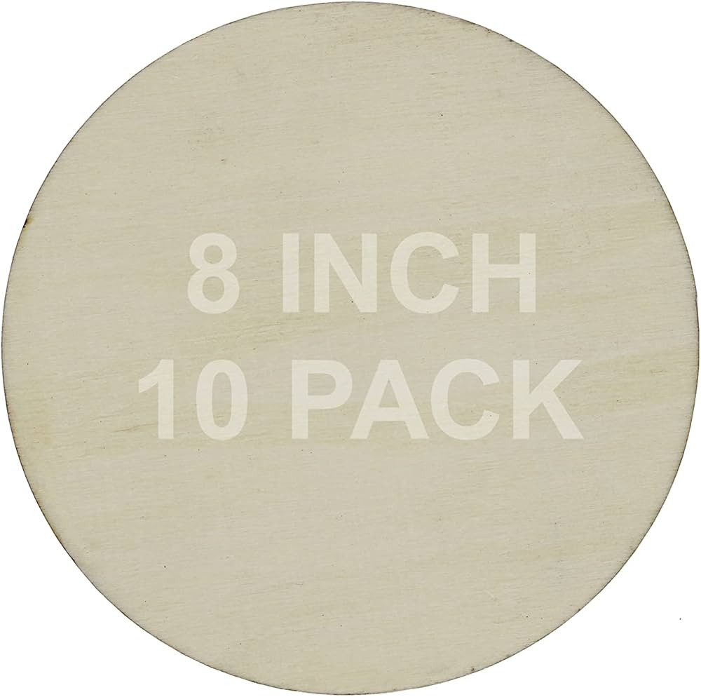 8 Inch Unfinished Round Wood Circles for Crafts, Door Hangers, Clocks, DIY Décor, Paint or Embel... | Amazon (US)