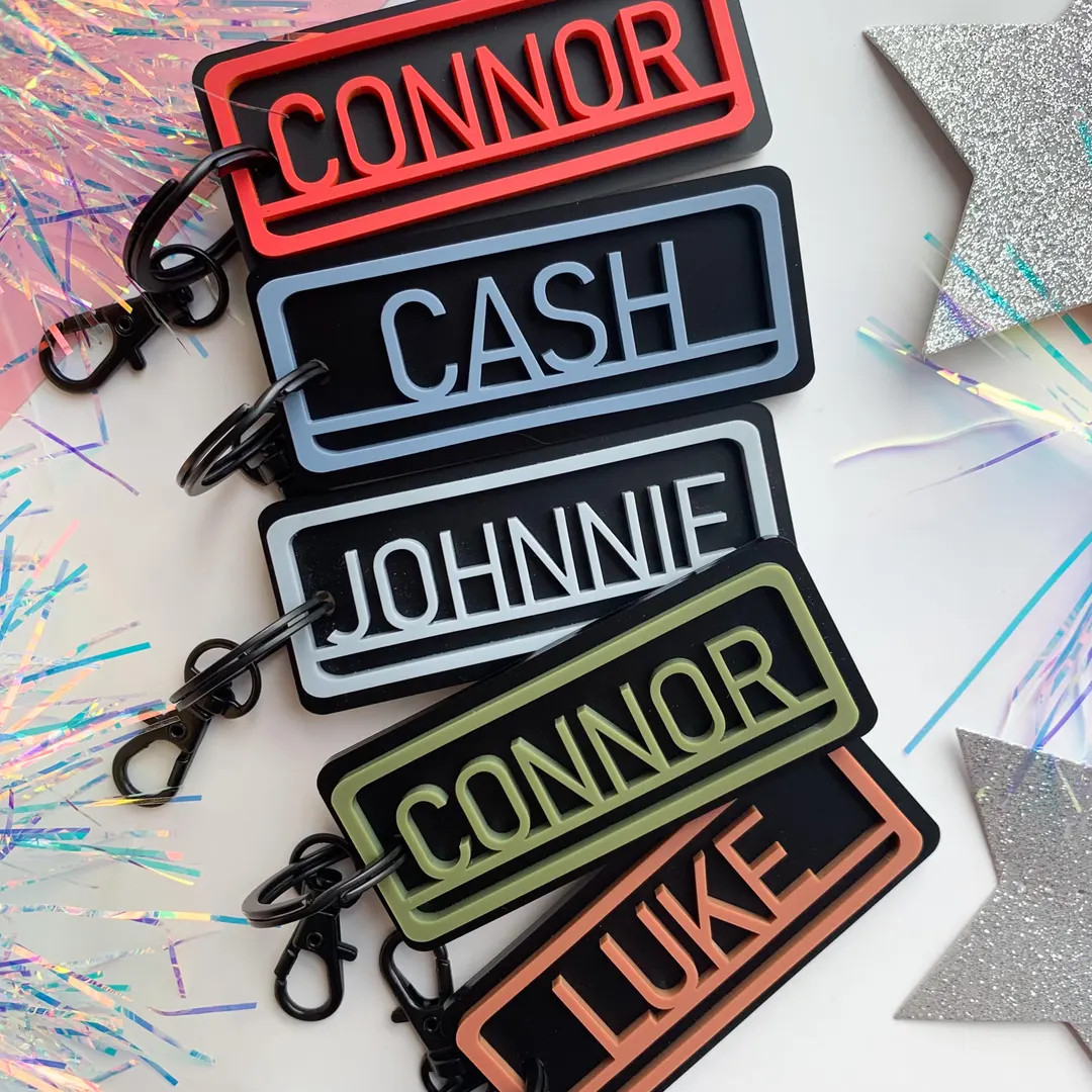 Boys Name Keychain Bag Tag Personalized | Etsy (US)