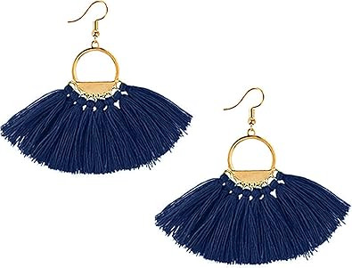 Suyi Women Tassel Earrings Bohemia Fan Shape Thread Tassel Statement Drop Dangle Earrings for Lad... | Amazon (US)