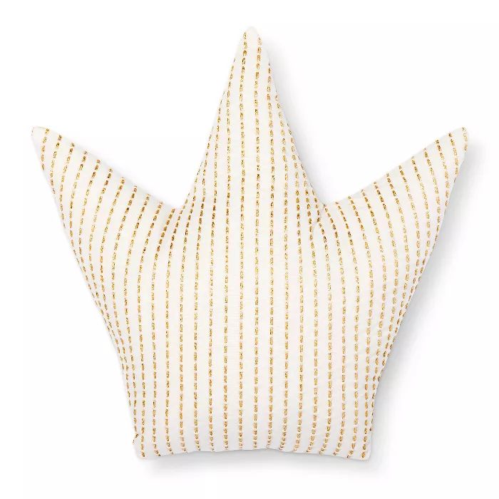 15"x15" Crown Throw Pillow Gold/White - Pillowfort™ | Target