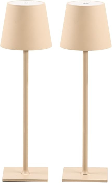 CHLORANTHUS 2 Pack Cordless Table Lamps, 3 Colors Stepless Dimming, 5000mAh Rechargeable Battery ... | Amazon (US)