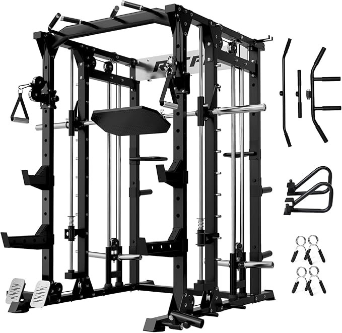 RitFit Buffalo Smith Machine, Power cage with LAT-Pull Down System & Cable Crossover System, All-... | Amazon (US)