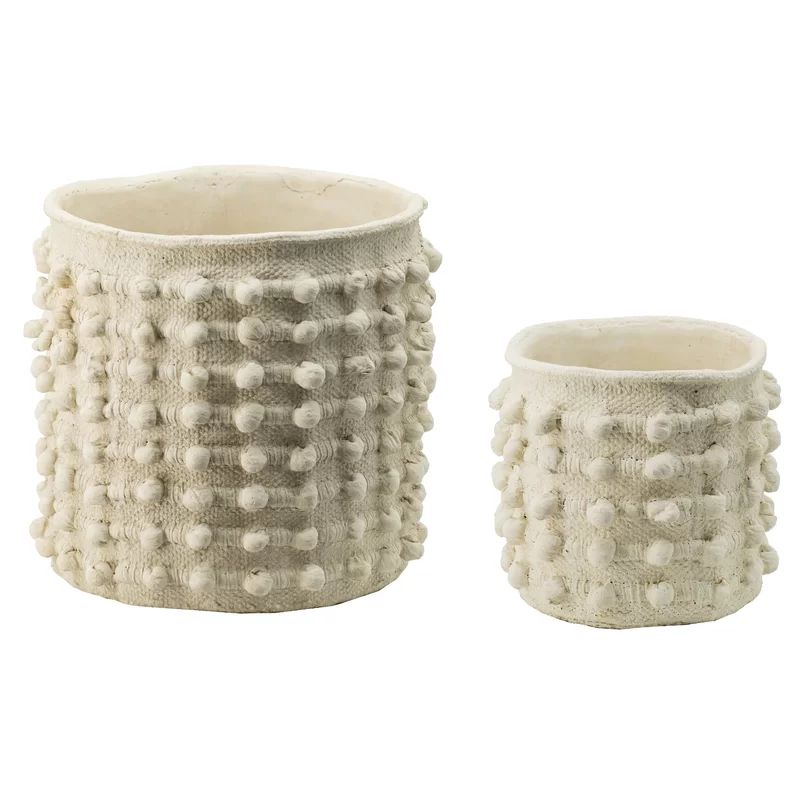 Brookmount 2-Piece Cement Pot Planter Set (Set of 2) | Wayfair North America