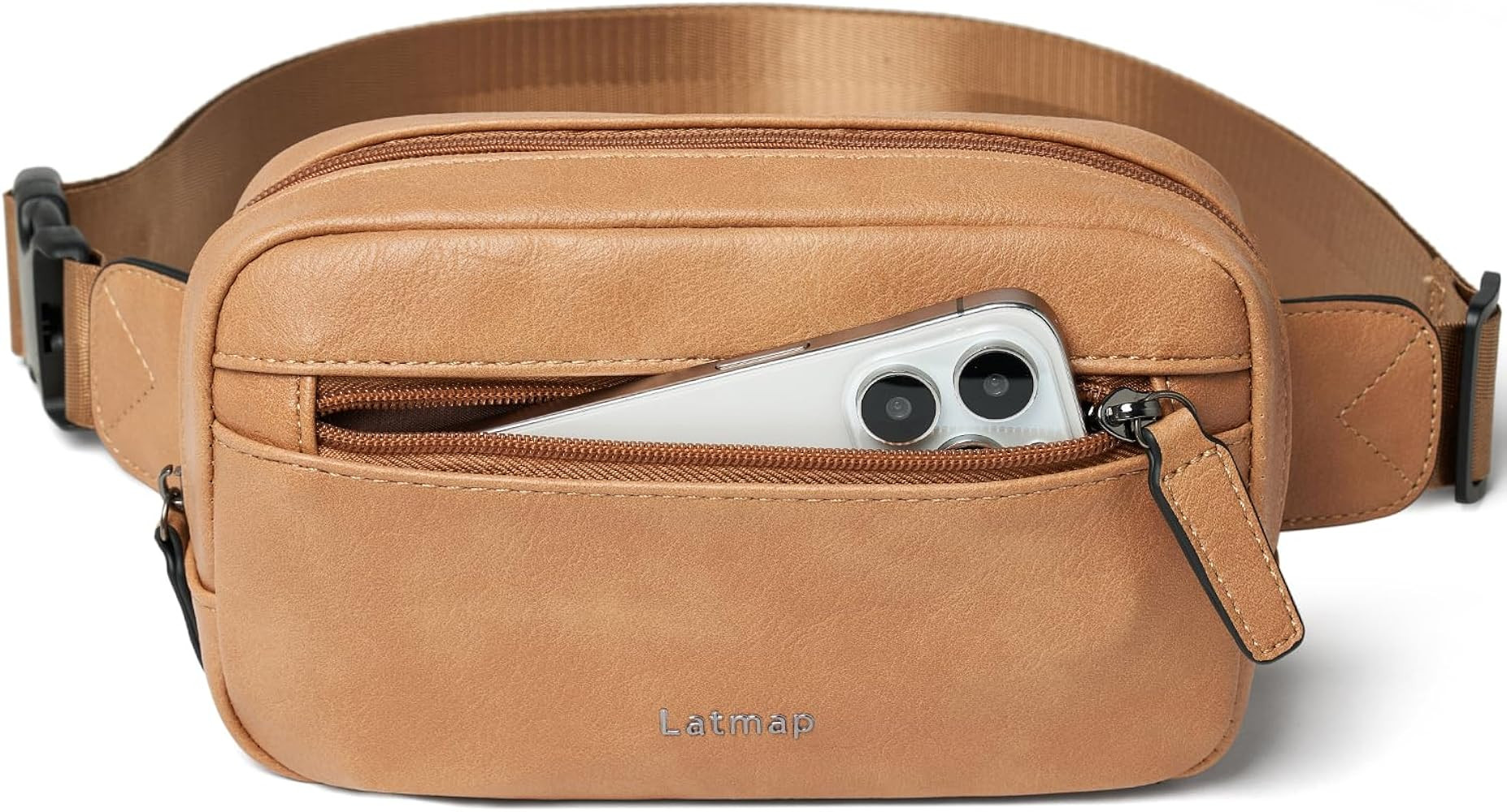 2L Fanny Packs Everywhere Belt Bag Small Fashion Crossbody Waist Pack Faux Leather Waterproof Sli... | Amazon (US)