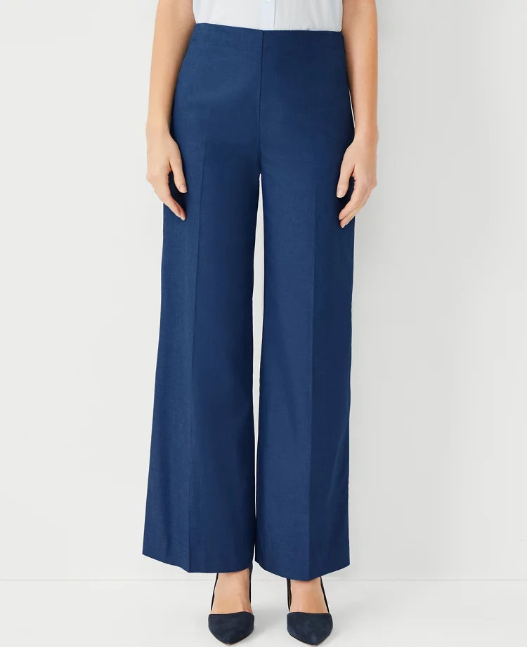 The Chambray Wide Leg Pant | Ann Taylor (US)
