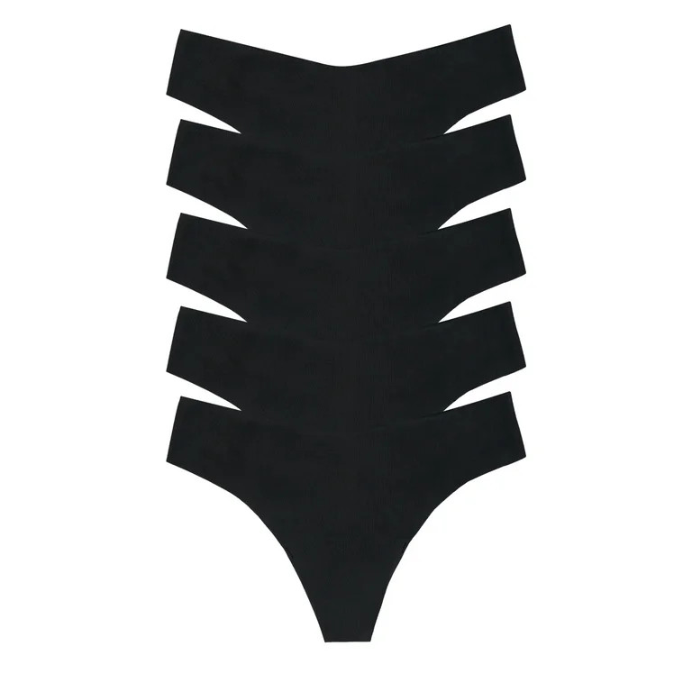 Joyspun Women's No Show Freecut Thong Panties, 5-Pack, Sizes XS to 3X, Style JS691PK - Walmart.co... | Walmart (US)