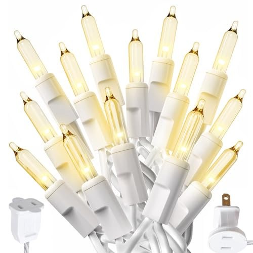 PREXTEX 100-Count Warm White Christmas Lights - 20 ft Clear StringLights on White Wire - Incandescent Xmas TreeLights for Indoor and Outdoor Decorations | Amazon (US)