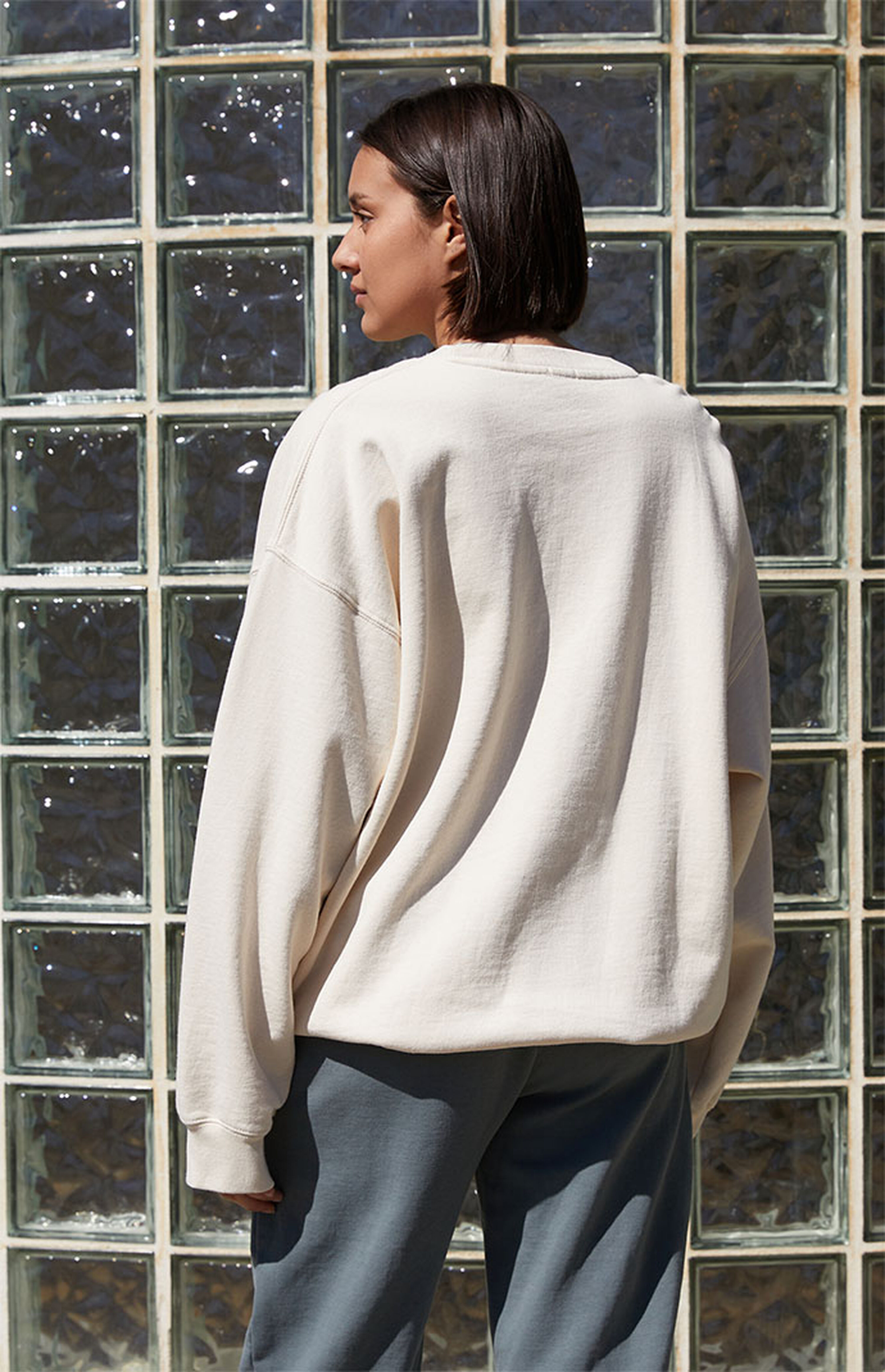 John Galt Cream Greenwich Crew Neck Sweatshirt | PacSun