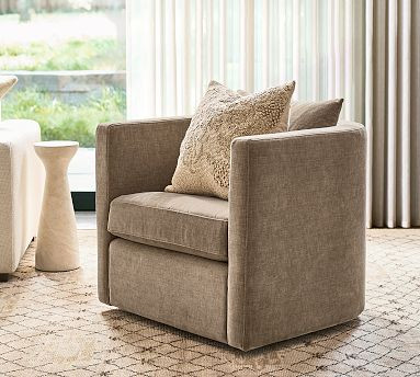 Ayden Barrel Arm Swivel Chair | Pottery Barn (US)