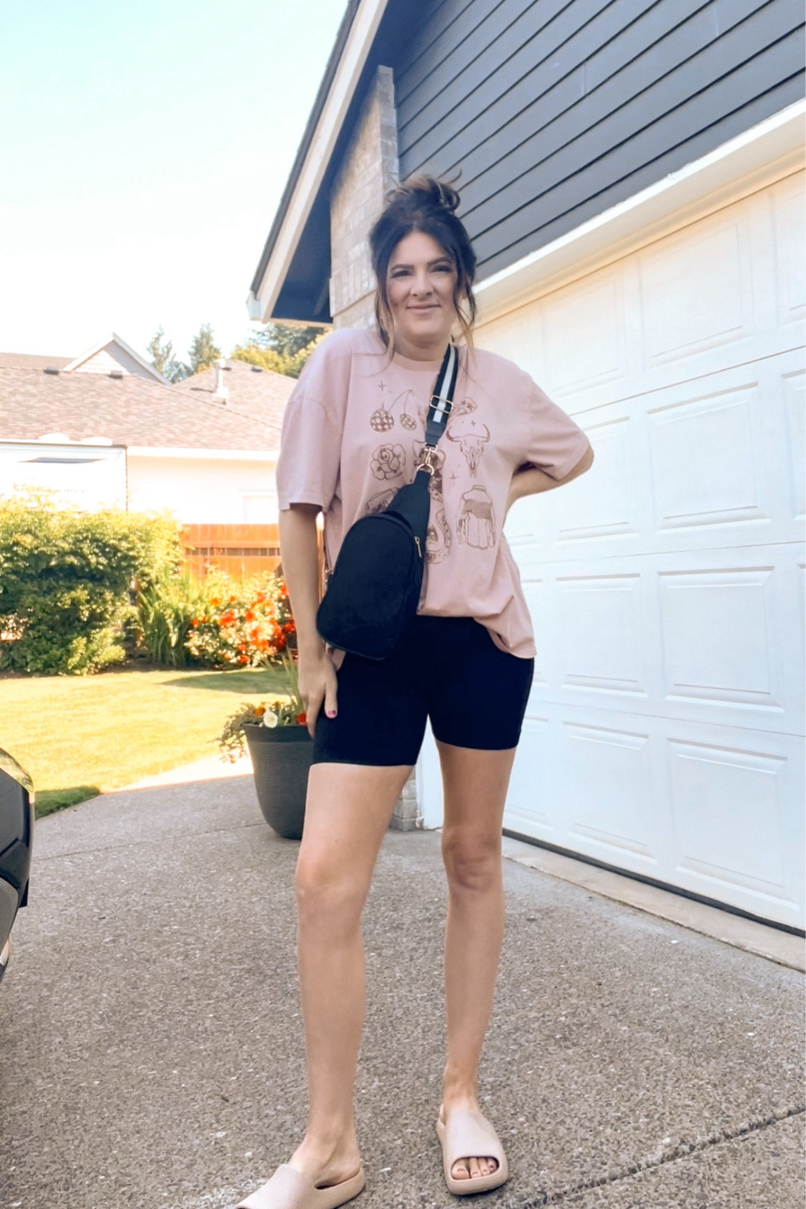 Graphic tee & bike shorts is a match maid in Momlife heaven 🫶🏻

#LTKSeasonal #LTKFindsUnder50 #LTKMidsize